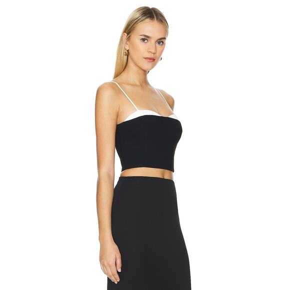 Amanda Uprichard Chandy Top - XS Black & Ivory - Picture 2 of 4